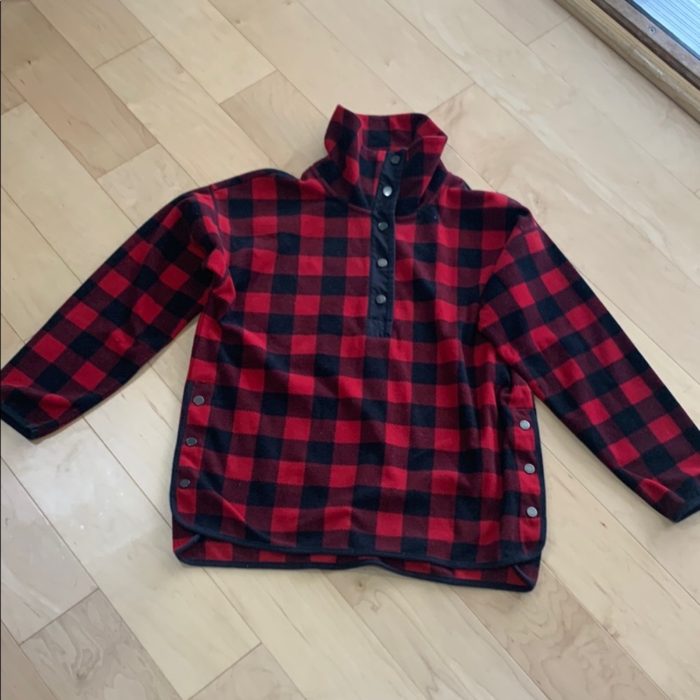 Chaps Fleece Red and Black Plaid Women Medium Jacket